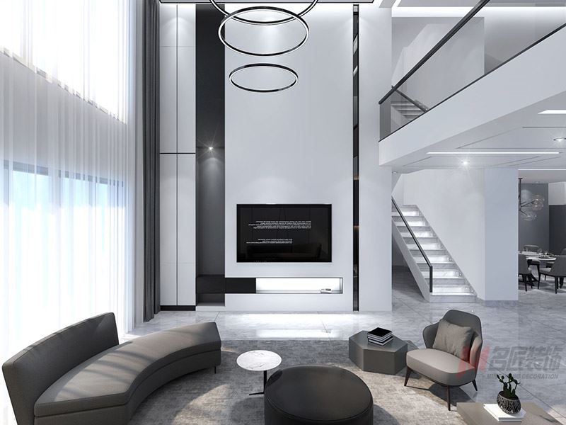 自貢市古鹽新村現(xiàn)代簡約風格別墅裝修案例