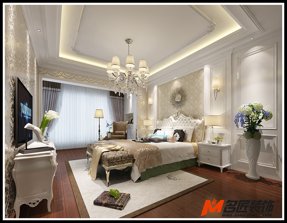 簡歐風格室內(nèi)裝修效果圖-時代水岸三居111平米-室內(nèi)臥室裝修設(shè)計 簡歐風格室內(nèi)裝修效果圖-時代水岸三居111平米-室內(nèi)臥室裝修設(shè)計