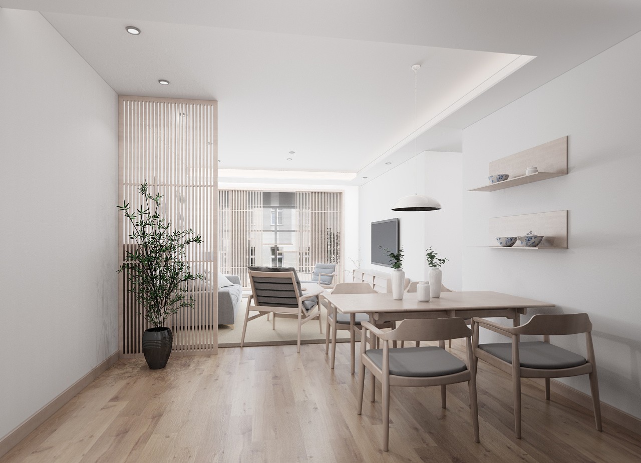 日式簡(jiǎn)約風(fēng)格家裝設(shè)計(jì)室內(nèi)裝修效果圖-客餐廳 日式簡(jiǎn)約風(fēng)格家裝設(shè)計(jì)室內(nèi)裝修效果圖-客餐廳