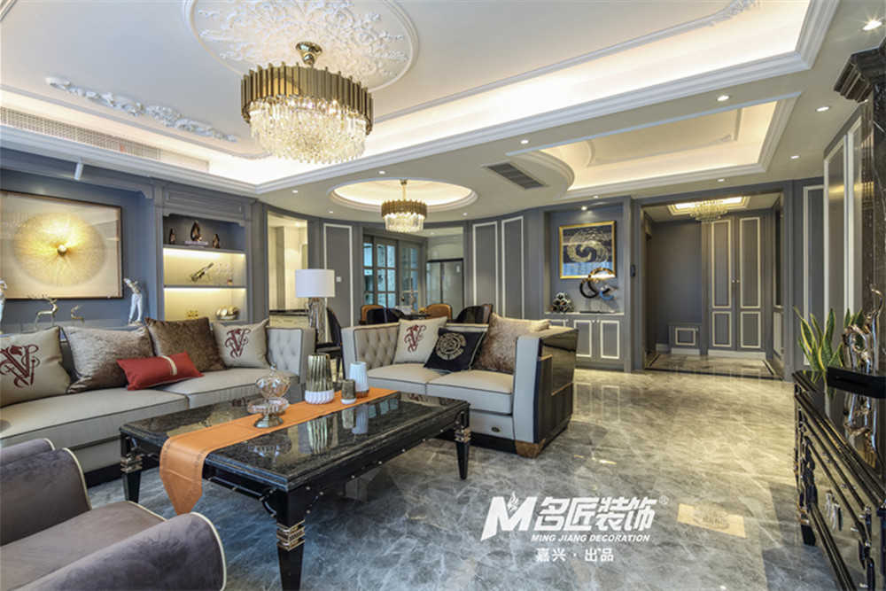 嘉興市龍光&middot;西塘江南大境輕奢風(fēng)格三居室裝修案例