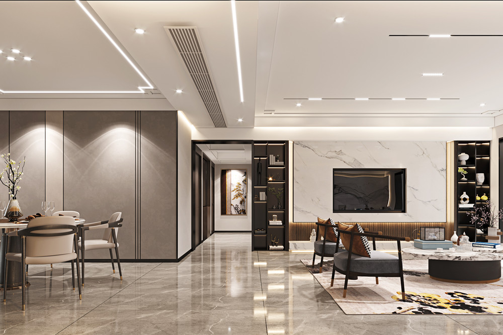 汕頭市和府新中式風(fēng)格四居室裝修案例