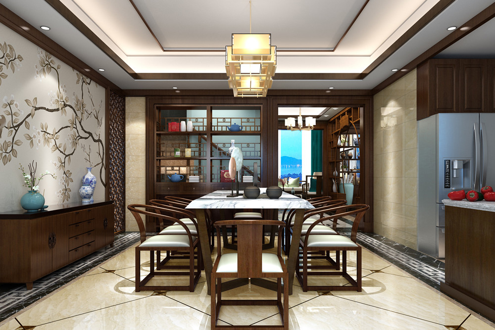 惠州市雅居樂白鷺湖一期新中式風格別墅裝修案例