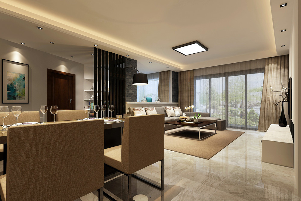 江門市鶴山堅(jiān)美園現(xiàn)代簡(jiǎn)約風(fēng)格三居室裝修案例