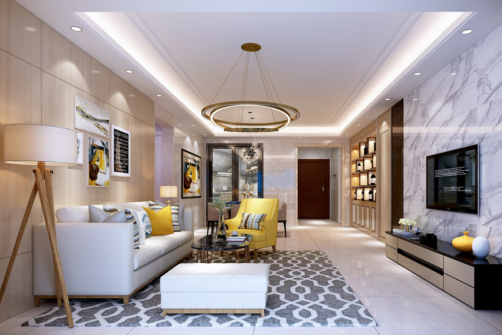 廣州101-200平米現(xiàn)代簡約風格遠洋天祺室內(nèi)設計效果圖