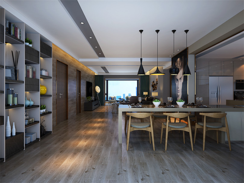 廣州市匯景新城輕奢風格四居室裝修案例