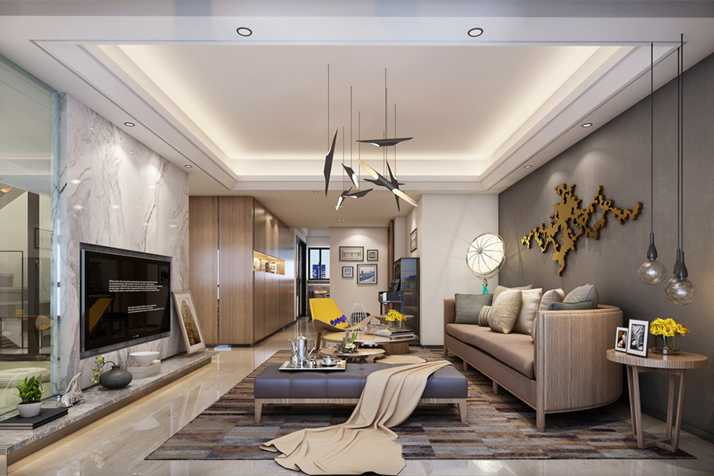 廣州市新康花園新中式風格四居室裝修案例