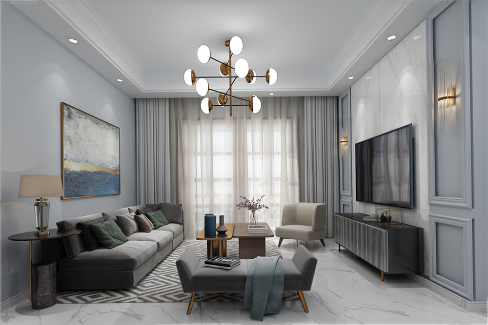 南寧市盛天華府現(xiàn)代簡約風(fēng)格三居室裝修案例