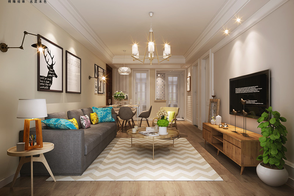 合肥市新錦成&middot;拾光云錦北歐風(fēng)格三居室裝修案例