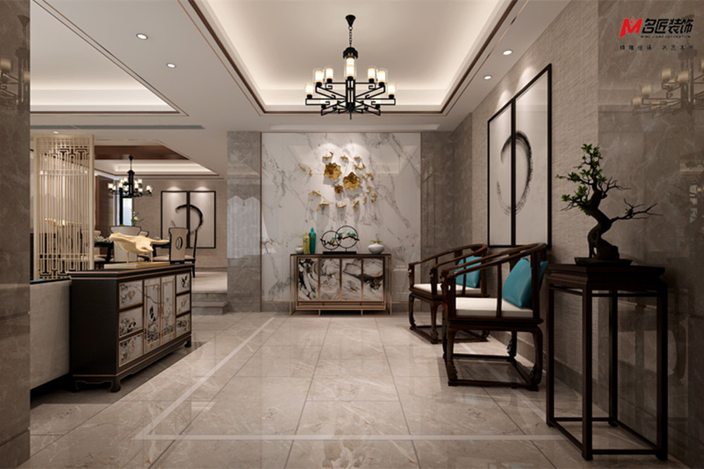 合肥市斌鋒悅境新中式風(fēng)格四居室裝修案例