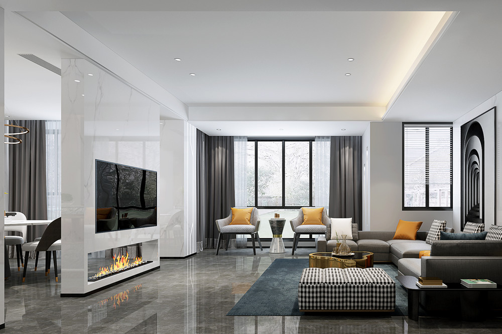 嘉興市大誠金廷府現(xiàn)代簡約風(fēng)格復(fù)式裝修案例