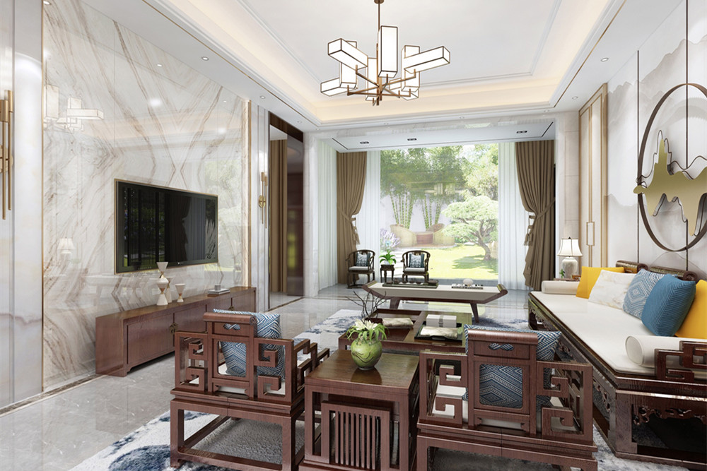 中山市華發(fā)觀山水別墅新中式風(fēng)格別墅裝修案例