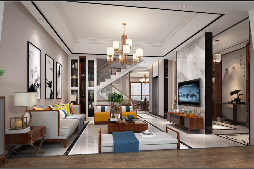 中山市華發(fā)觀山水別墅新中式風(fēng)格別墅裝修案例