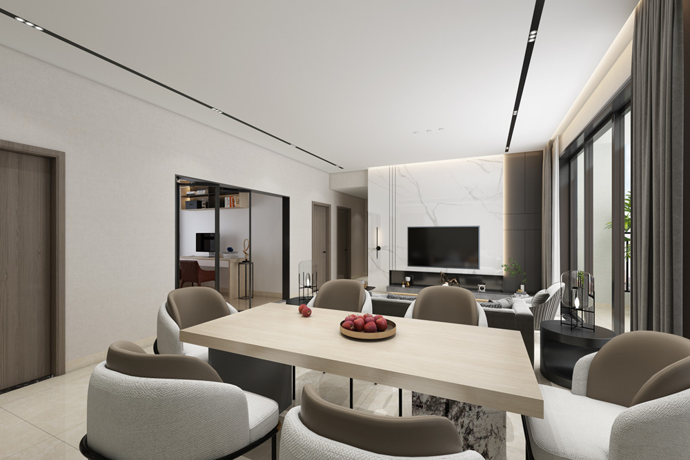 中山市富逸上苑現(xiàn)代簡約風格三居室裝修案例