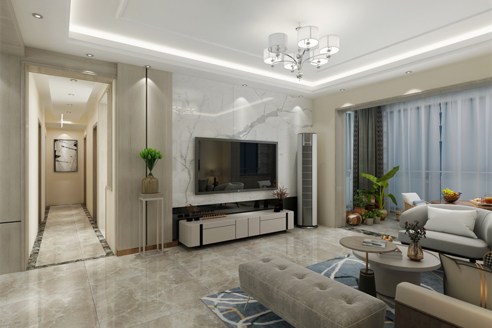 梧州市博愛(ài)新苑現(xiàn)代簡(jiǎn)約風(fēng)格三居室裝修案例