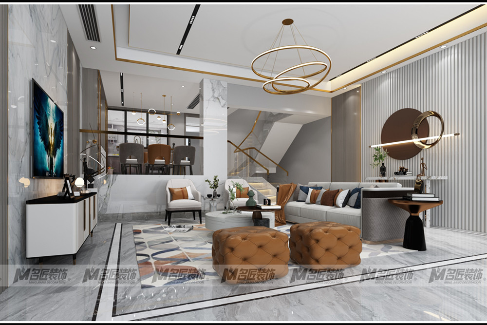 湖州301平米以上輕奢風(fēng)格溪山美墅室內(nèi)裝修設(shè)計案例