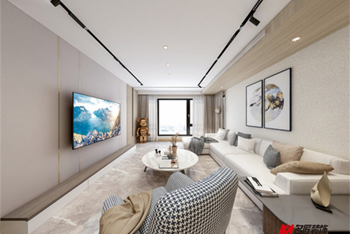 德陽市溫莎湖畔新中式風(fēng)格三居室裝修案例