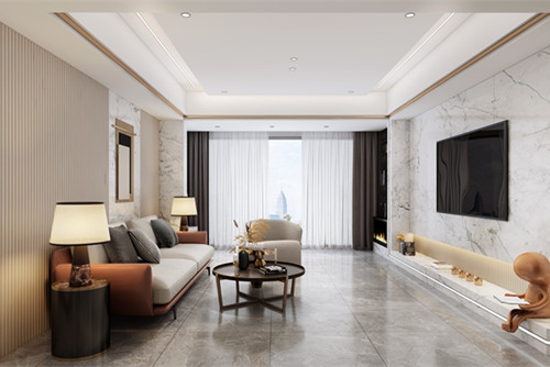 德陽市世家城南1號新中式風格三居室裝修案例