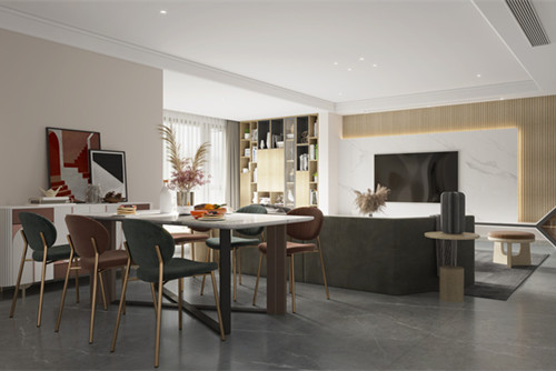 德陽市春天雅庭輕奢風(fēng)格三居室裝修案例