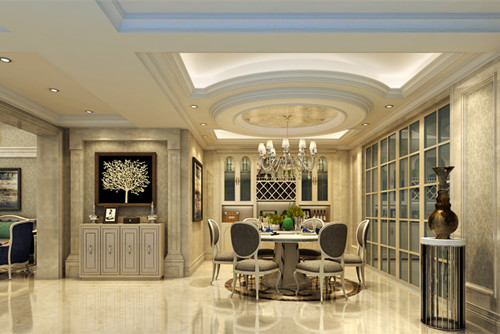 海口市羅牛山玖悅臺歐式風格復式裝修案例