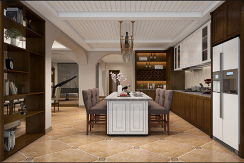 海口市南海幸福匯新中式風格別墅裝修案例