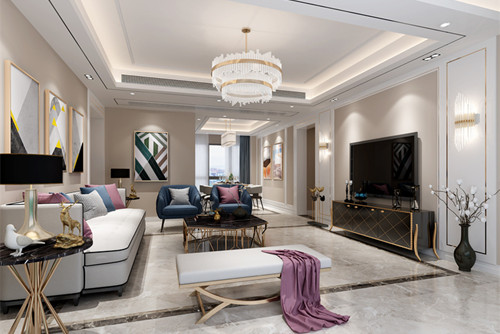 泰州市柏建小區(qū)輕奢風格平層裝修案例