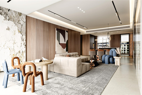 江門市花城又一村輕奢風(fēng)格三居室裝修案例