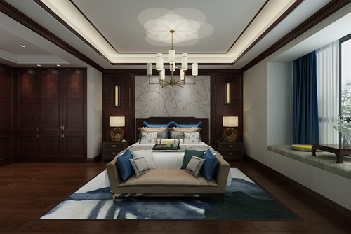 百色市城東左側(cè)地產(chǎn)開發(fā)東面3號住宅樓新中式風(fēng)格四居室裝修案例