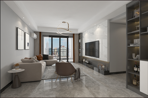 江門市陽光新城現(xiàn)代風格三居室裝修案例