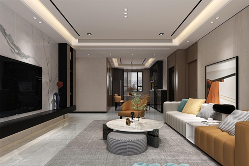 江門市保利大都會(huì)新中式風(fēng)格復(fù)式裝修案例