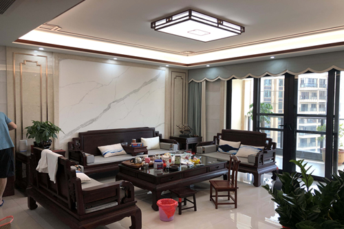 河源市恒大名都新中式風(fēng)格三居室裝修案例