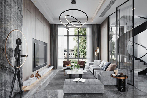 涼山彝族自治州北苑公寓現(xiàn)代風格別墅裝修案例