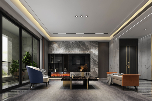 ?？谑邪查w小區(qū)輕奢風(fēng)格平層裝修案例