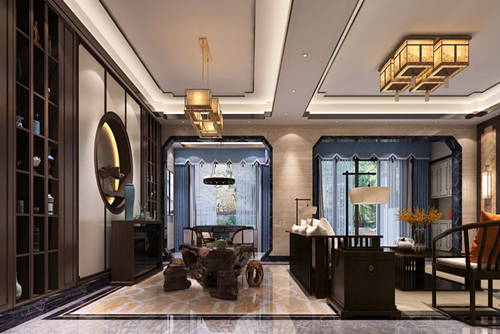 佛山市美的&middot;金地&middot;新明珠&middot;鳳翔灣壹號新中式風(fēng)格別墅裝修案例