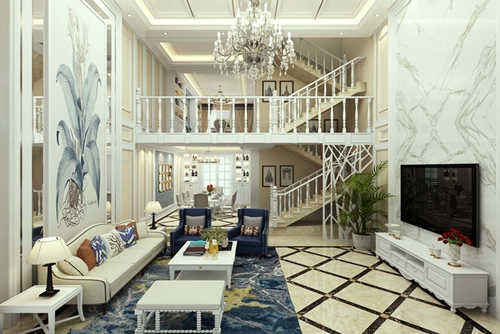 曲靖市德鑫第1城歐式風(fēng)格別墅裝修案例