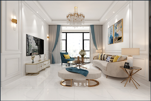 佛山市金地&middot;招商臻玥府新中式風(fēng)格三居室裝修案例