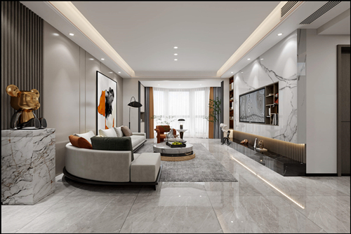 佛山市萬科金域水岸現(xiàn)代風(fēng)格復(fù)式裝修案例