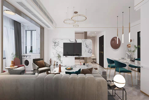 三明市愛國路小區(qū)現代風格三居室裝修案例