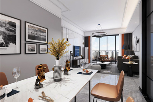 中山市凱茵又一城花漾集現(xiàn)代簡約風格三居室裝修案例