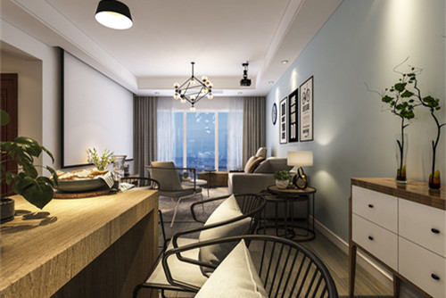 中山市廣聯(lián)藍爵花園北歐風格三居室裝修案例