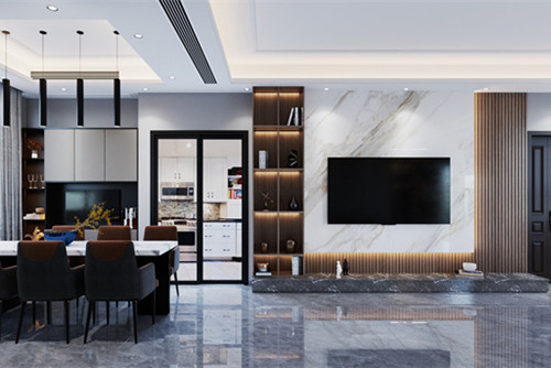 中山市萬(wàn)科金色家園現(xiàn)代簡(jiǎn)約風(fēng)格四居室裝修案例