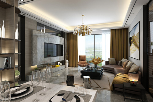 中山市健康花城輕奢風(fēng)格四居室裝修案例