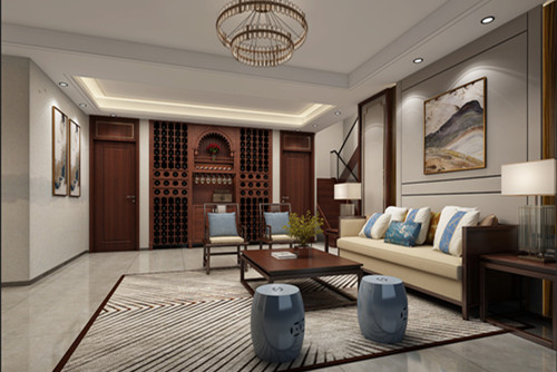 海口市白龍大廈新中式風格別墅裝修案例