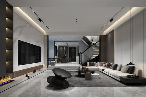 海口市耀江花園現(xiàn)代簡約風格別墅裝修案例