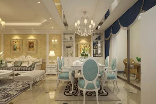 貴港市萬錦豪園歐式風(fēng)格三居室裝修案例