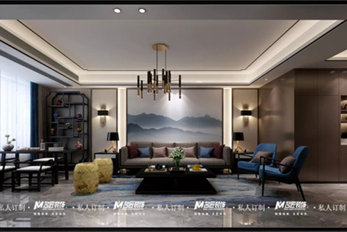 合肥市新錦成&middot;拾光云錦新中式風(fēng)格三居室裝修案例